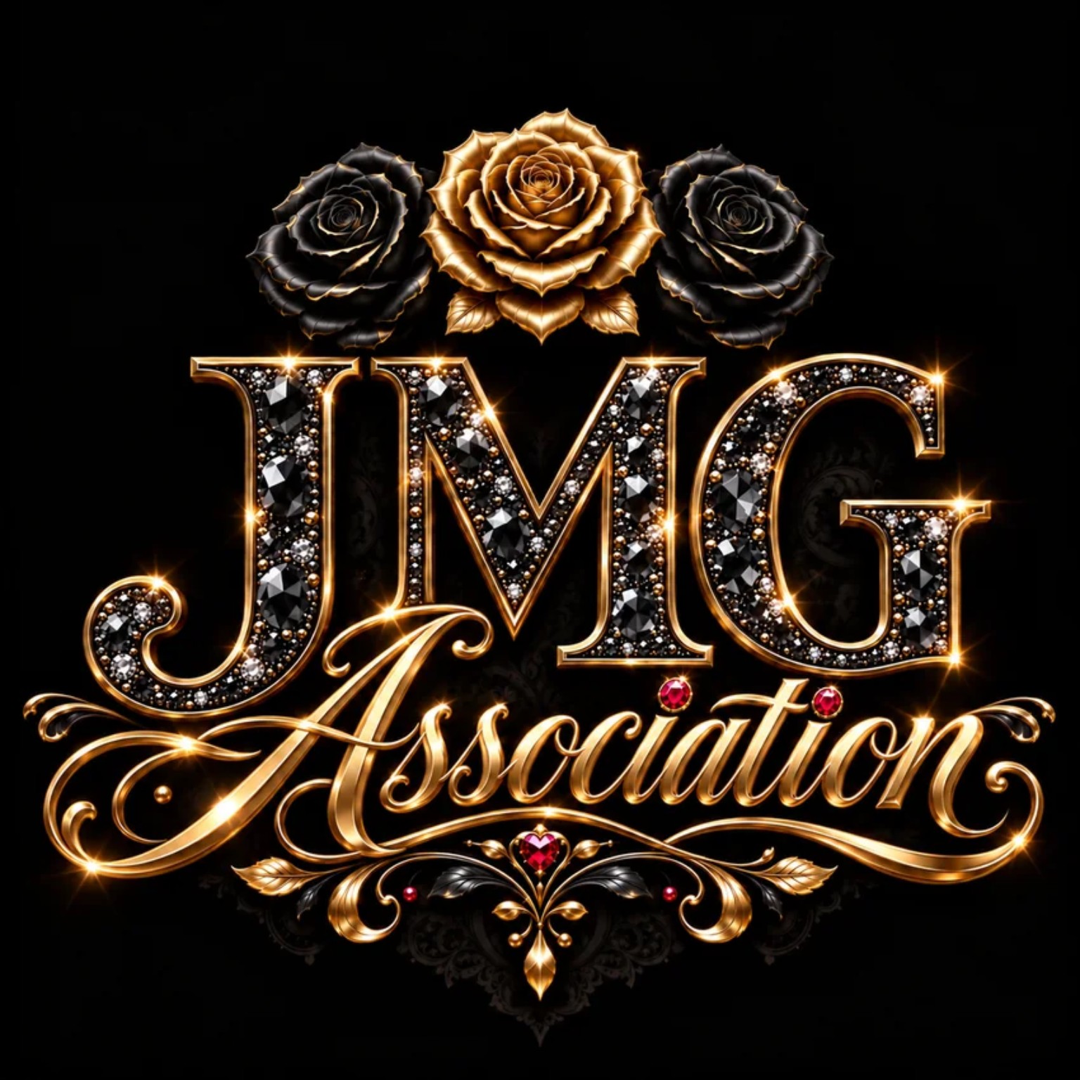 Logo officiel JMG Association avec ses trois roses